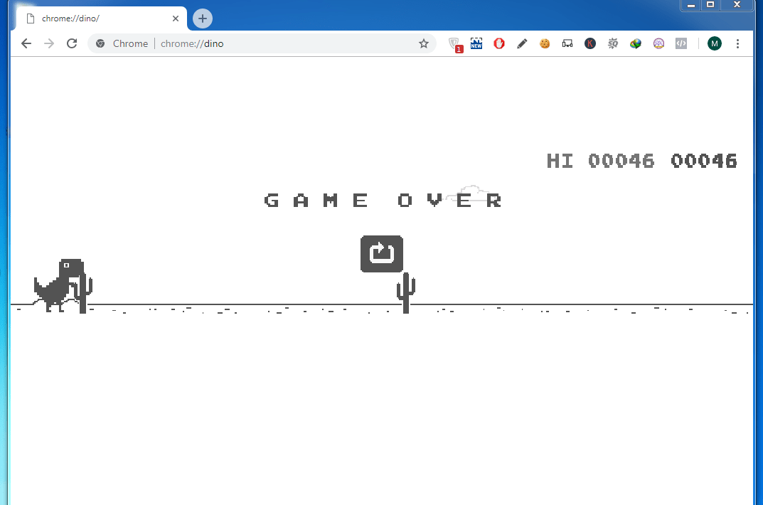 Enjoy the Hidden Dinosaur Game when Chrome is Offline?